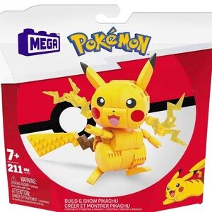 Mega Construx Pokemon PIKACHU build & pose NEW sealed box works w/ LEGO sets